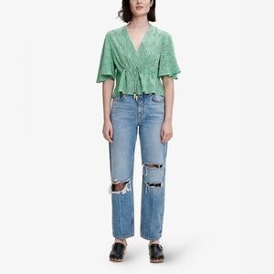 Maje Limaro Graphic-Print Woven Blouse, size 1 (Small)